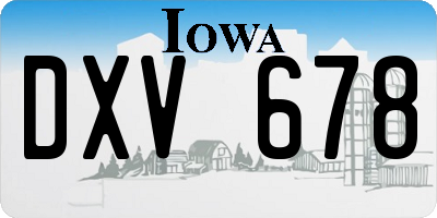 IA license plate DXV678