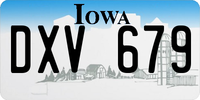 IA license plate DXV679