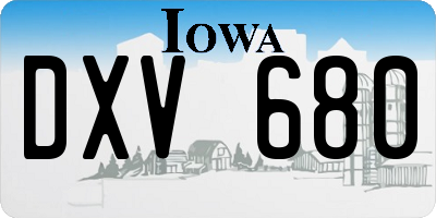 IA license plate DXV680