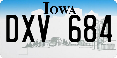 IA license plate DXV684