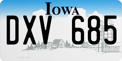 IA license plate DXV685