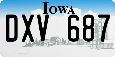 IA license plate DXV687