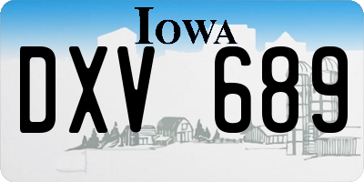 IA license plate DXV689