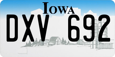 IA license plate DXV692