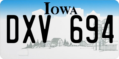 IA license plate DXV694