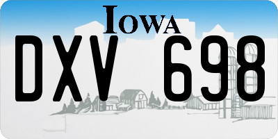 IA license plate DXV698
