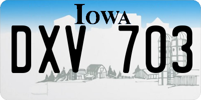 IA license plate DXV703