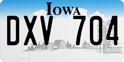 IA license plate DXV704