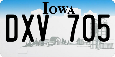 IA license plate DXV705
