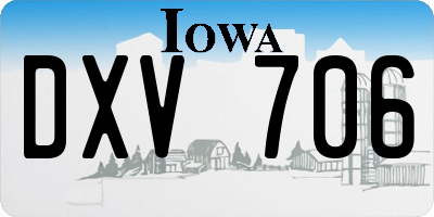 IA license plate DXV706