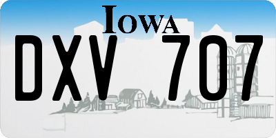 IA license plate DXV707