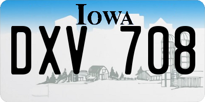 IA license plate DXV708