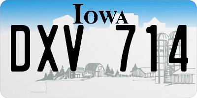 IA license plate DXV714