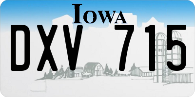 IA license plate DXV715