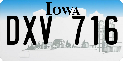 IA license plate DXV716