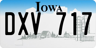 IA license plate DXV717