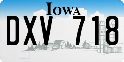 IA license plate DXV718