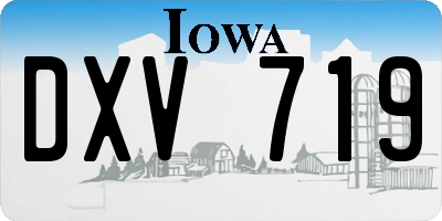 IA license plate DXV719