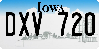 IA license plate DXV720