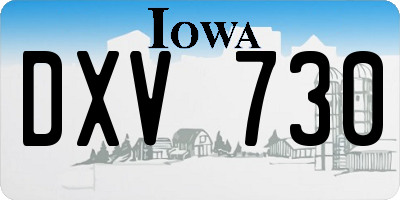 IA license plate DXV730