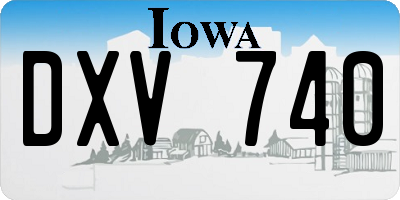 IA license plate DXV740