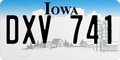 IA license plate DXV741