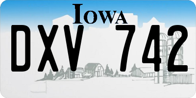 IA license plate DXV742