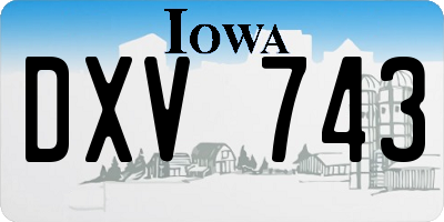 IA license plate DXV743