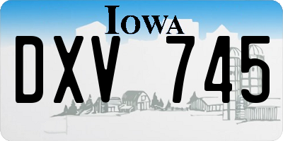 IA license plate DXV745