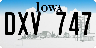 IA license plate DXV747