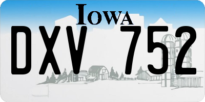 IA license plate DXV752