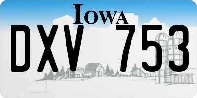 IA license plate DXV753