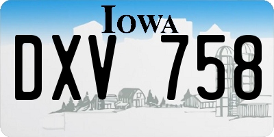 IA license plate DXV758