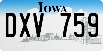 IA license plate DXV759