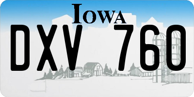 IA license plate DXV760