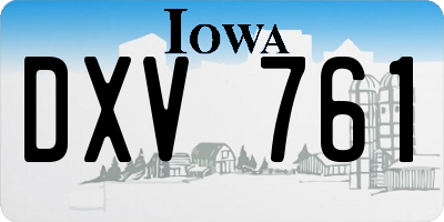 IA license plate DXV761