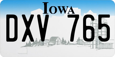 IA license plate DXV765