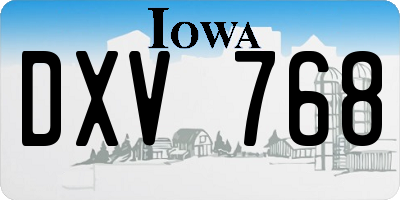 IA license plate DXV768