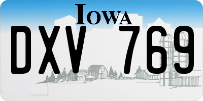 IA license plate DXV769