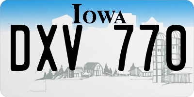 IA license plate DXV770