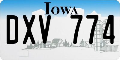 IA license plate DXV774