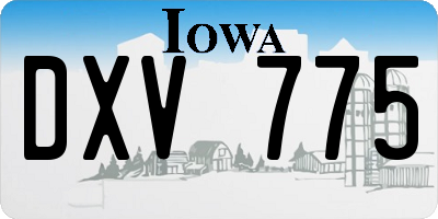 IA license plate DXV775