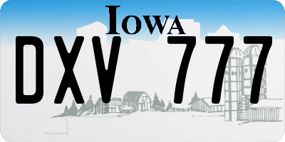 IA license plate DXV777