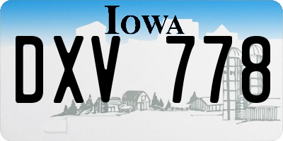 IA license plate DXV778