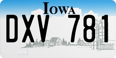 IA license plate DXV781