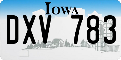 IA license plate DXV783