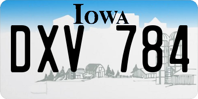 IA license plate DXV784