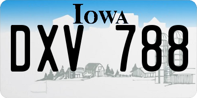 IA license plate DXV788