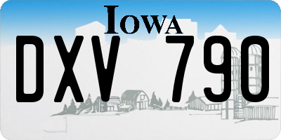 IA license plate DXV790