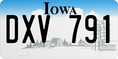 IA license plate DXV791